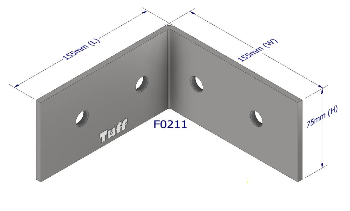 Angle Bracket 150x150x75x6mm Carton of 10