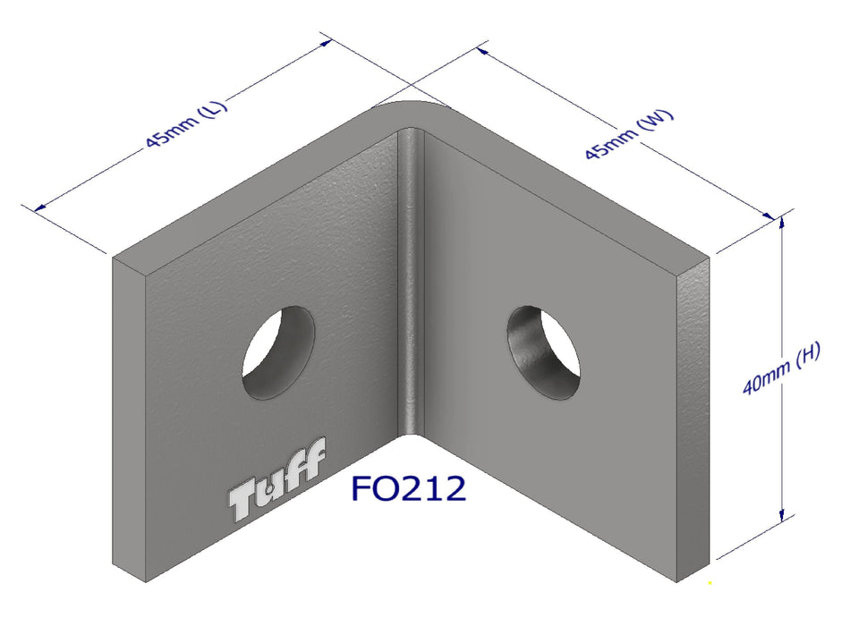 Angle Bracket 40x40x40x5mm, M10 Carton of 25