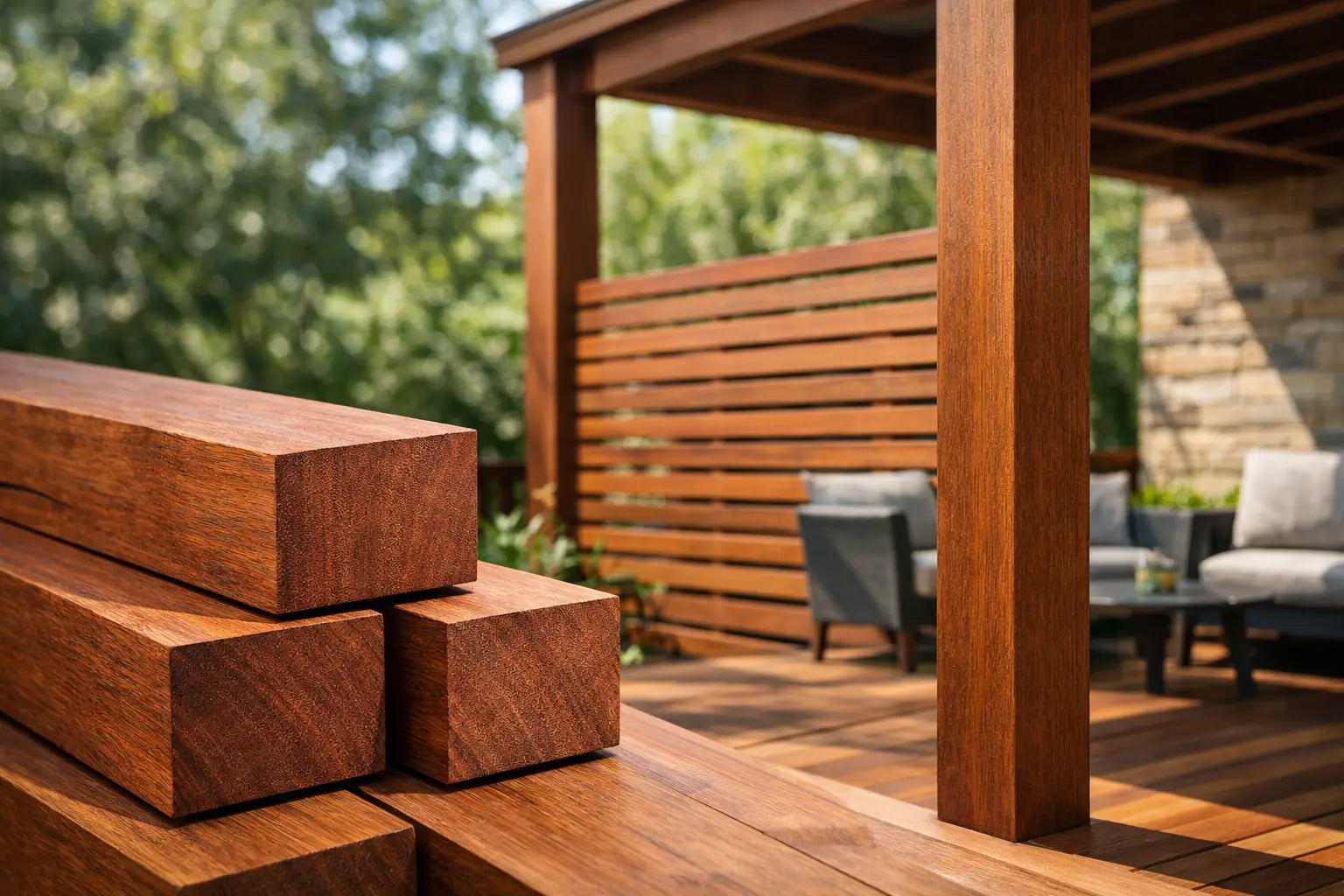Solid Merbau Posts for Decks and Screens