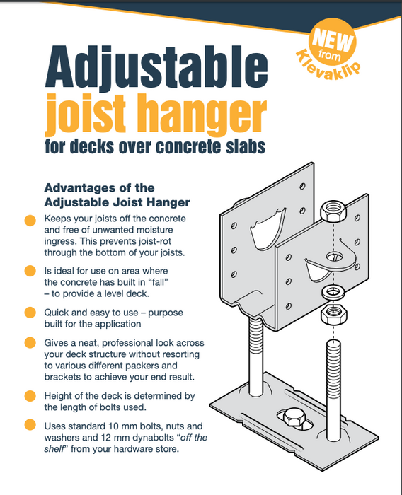 Adjustable Joist Support KIT (Aus/NZ) - Box of 16