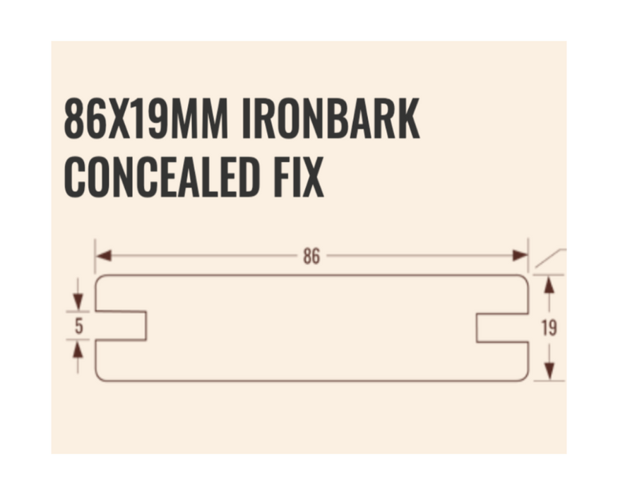 86X19 CONCEALED IRONBARK DECKING