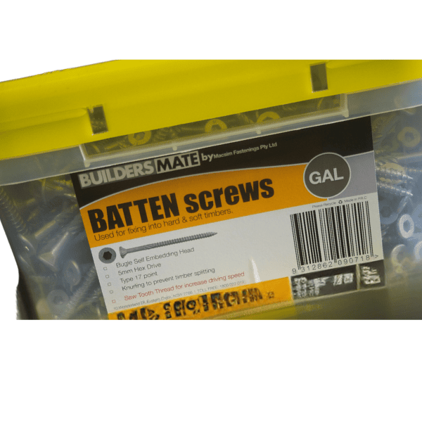 Batten Screw 14G x 75mm CL3 Gal Bugle Batten Screw Value Pack of 500 ...
