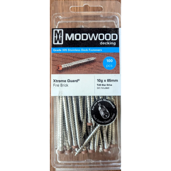 Coloured Decking Screws for Modwood Xtreme Guard 305SS Composite Decking Suitable for Wooden Joist - Box of 100