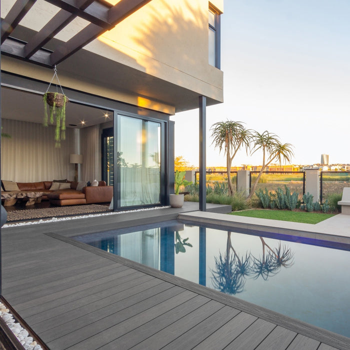 Composite Decking 135x25 Evalast I Series Grooved Concrete Grey  5.4m