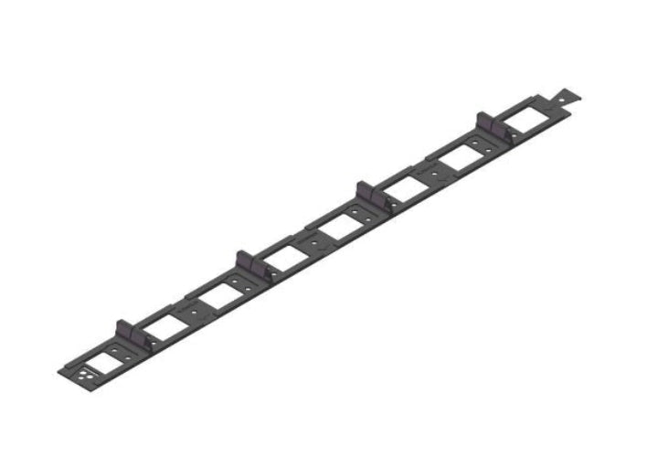 A black nylon decking clip designed for 137mm ModWood decking, showing the top view with multiple slots for board placement.