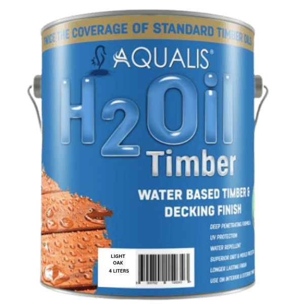 Aqualis H2Oil Water Based Timber Finish - Light Oak - Available in 4 L and 10 L