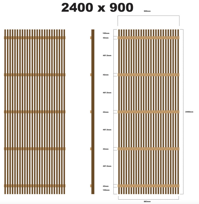 Timber Batten Screens - Raw Finish