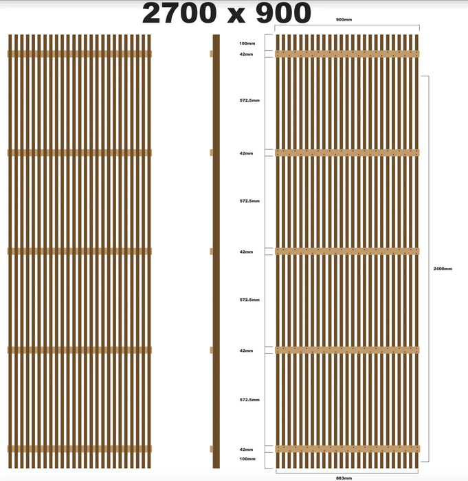 Timber Batten Screens - Raw Finish