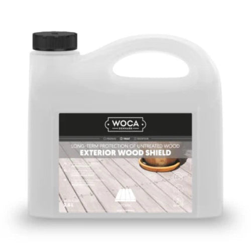 WOCA exterior wood shield container on a white background