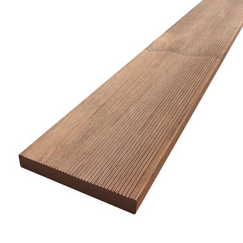 140x19 Merbau Decking Random Lengths Reeded